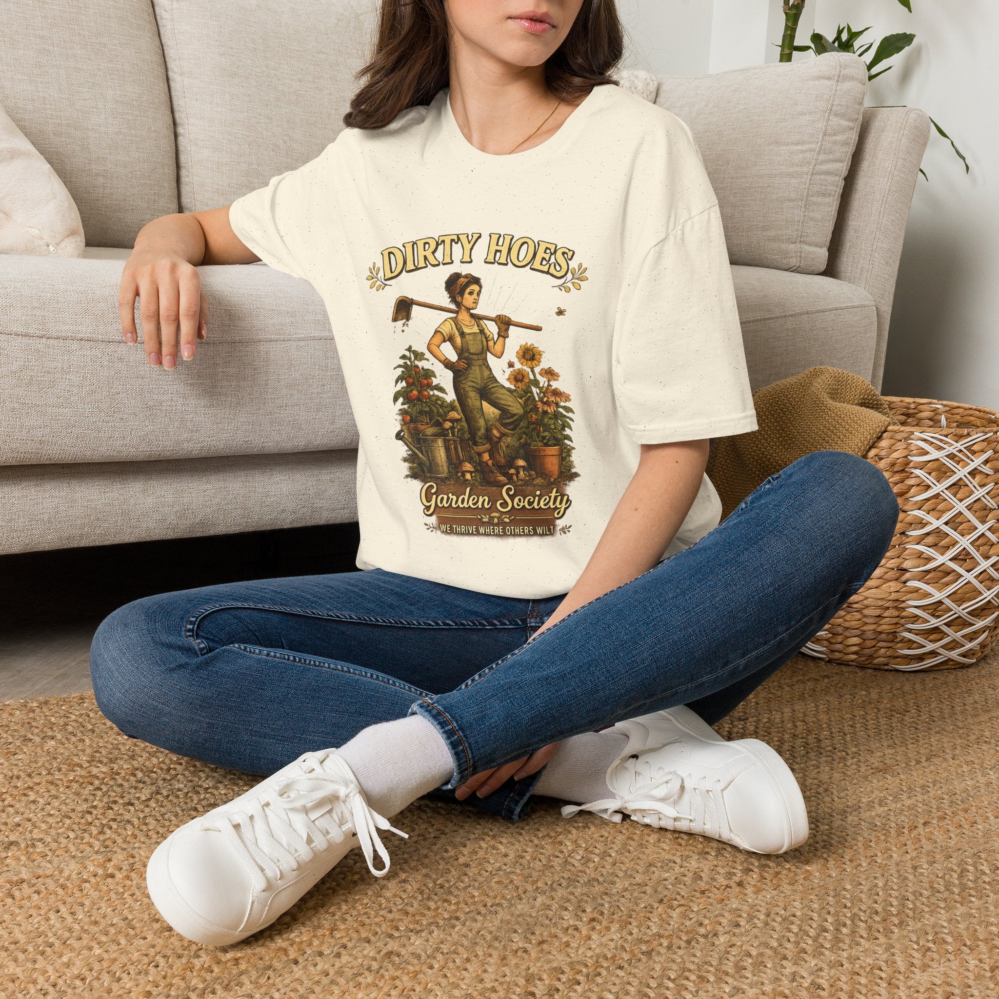 T-Shirt — "Dirty Hoes" Vintage Gardener Graphic Tee — Funny Floral Gardening Shirt