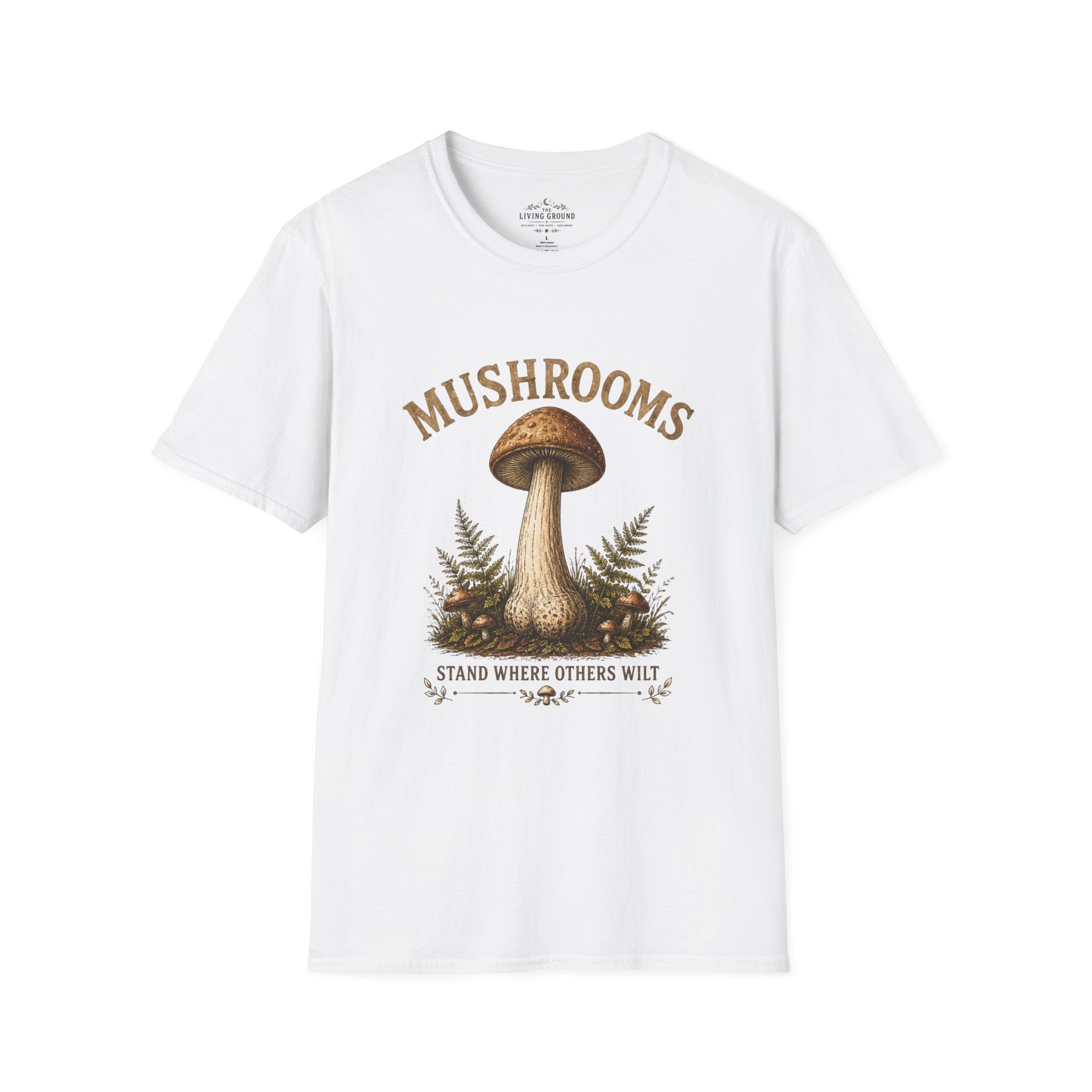 Mushrooms Vintage Graphic T-Shirt — Botanical Fungi Design
