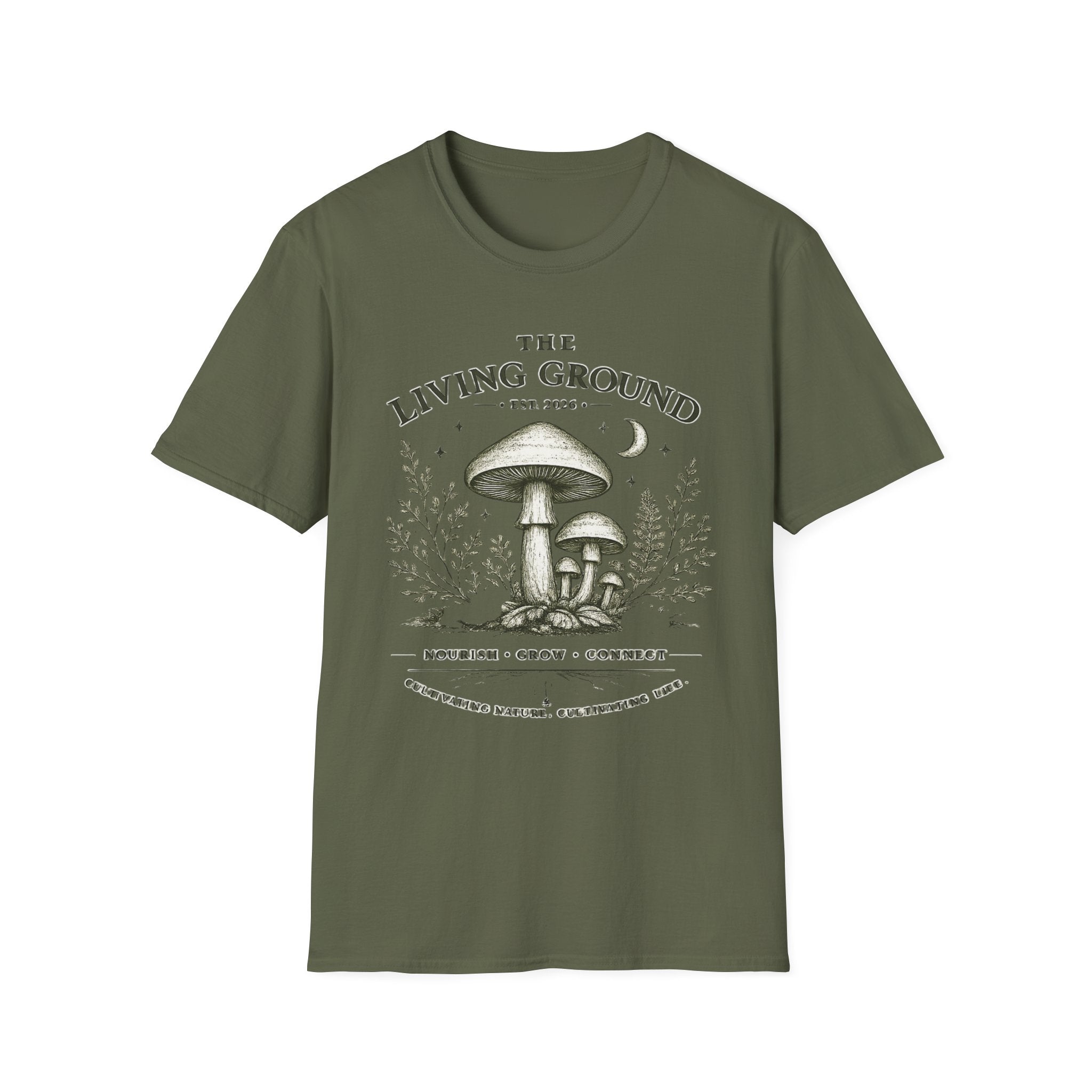 The Living Ground Mushroom T-Shirt — Botanical Forager Tee