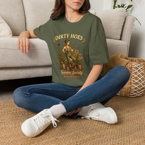 T-Shirt — "Dirty Hoes" Vintage Gardener Graphic Tee — Funny Floral Gardening Shirt