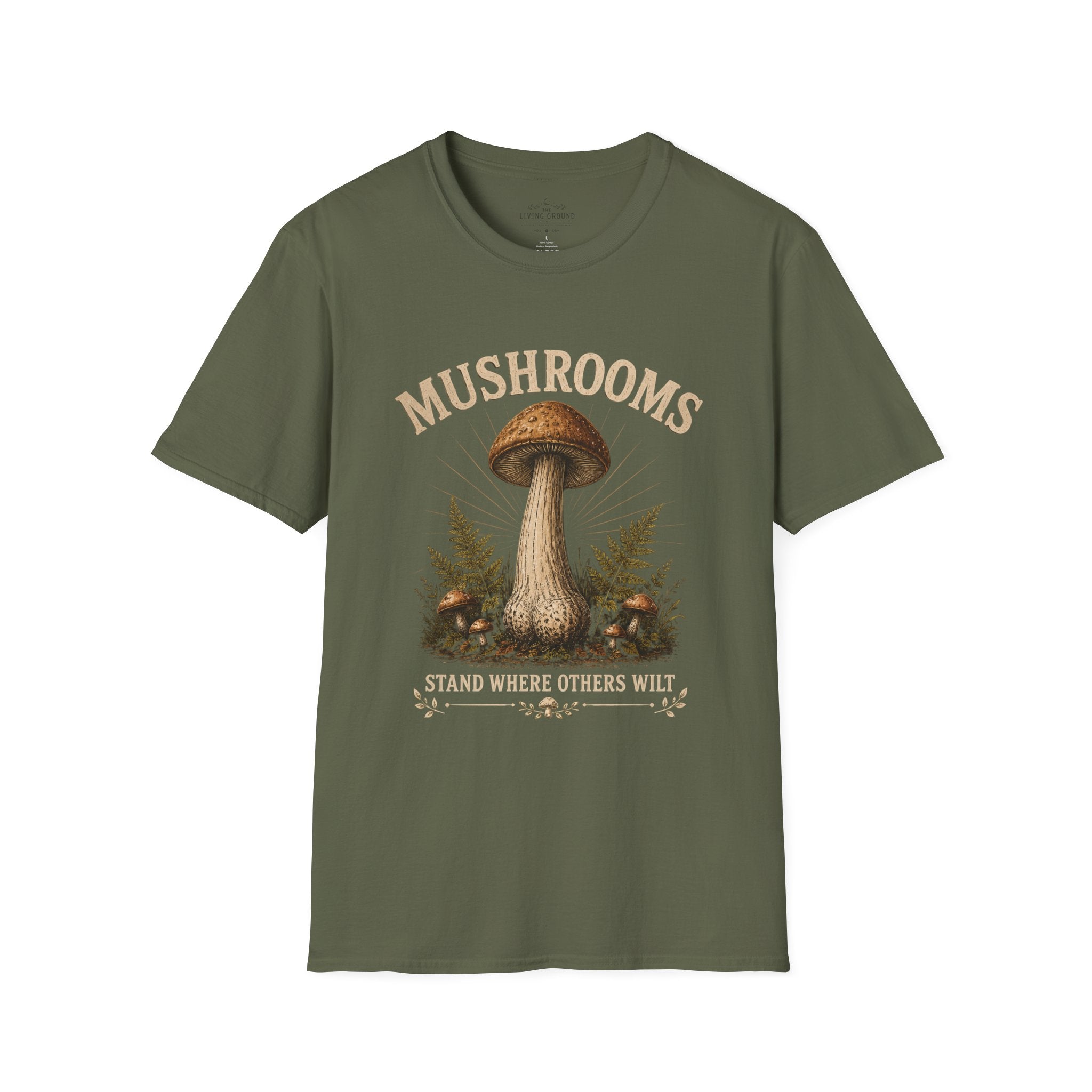 Mushrooms Vintage Graphic T-Shirt — Botanical Fungi Design