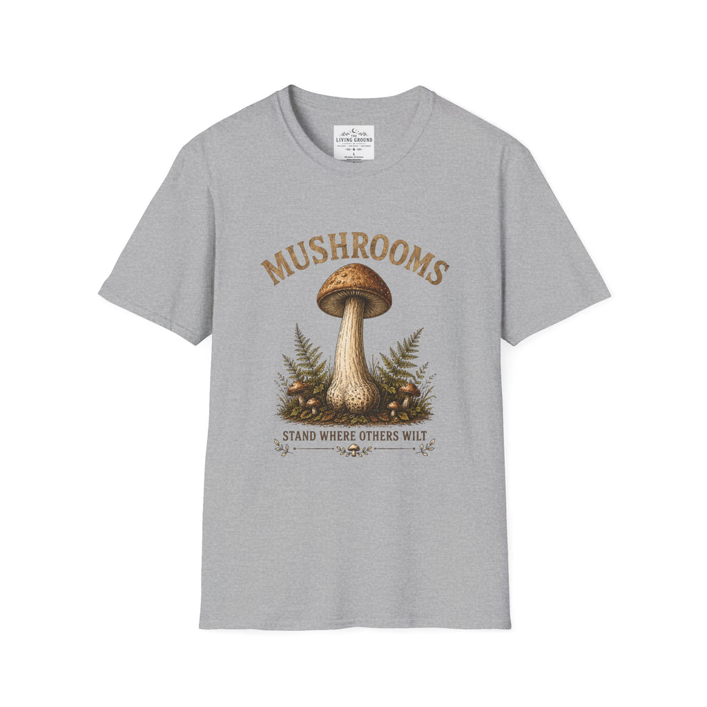 Mushrooms Vintage Graphic T-Shirt — Botanical Fungi Design