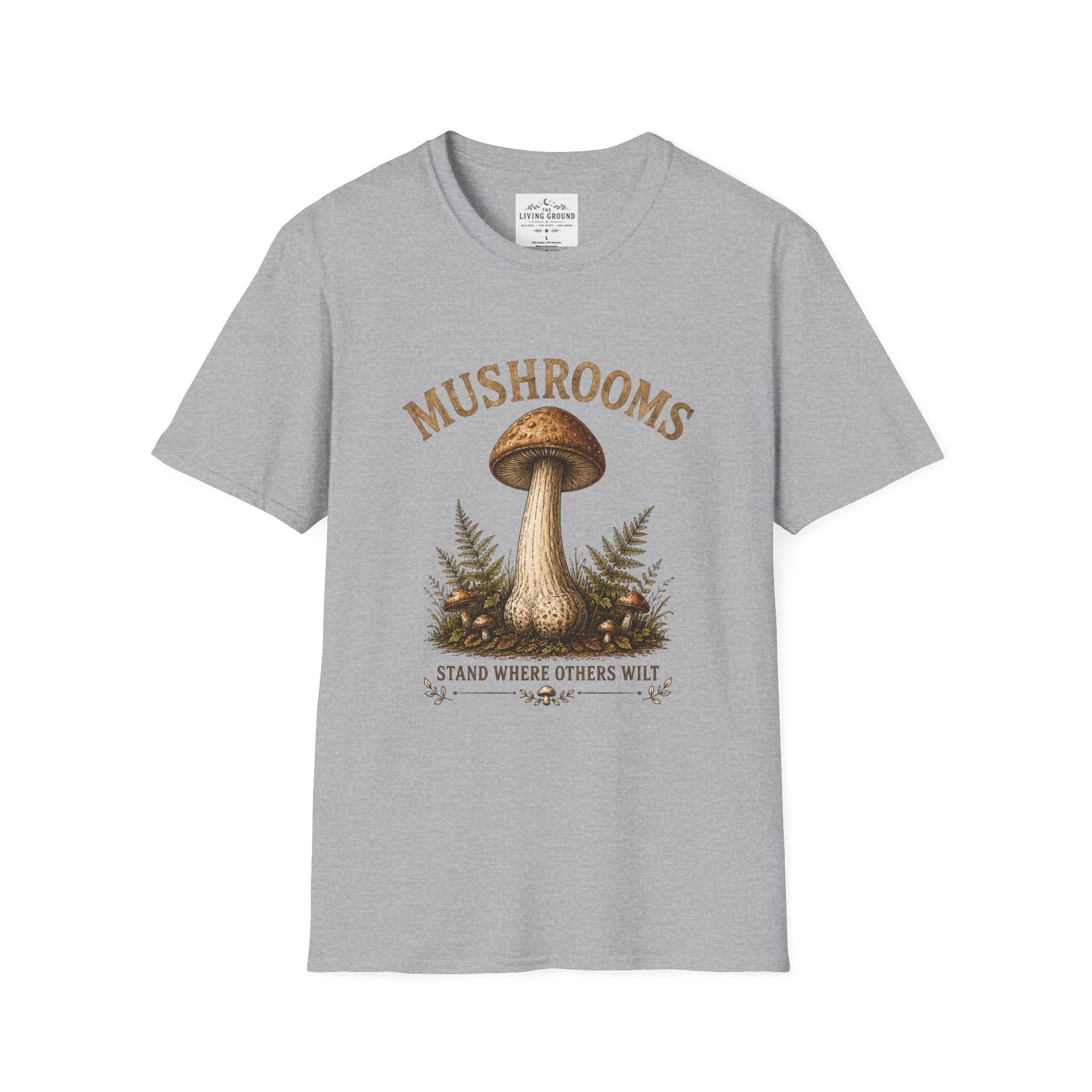 Mushrooms Vintage Graphic T-Shirt — Botanical Fungi Design