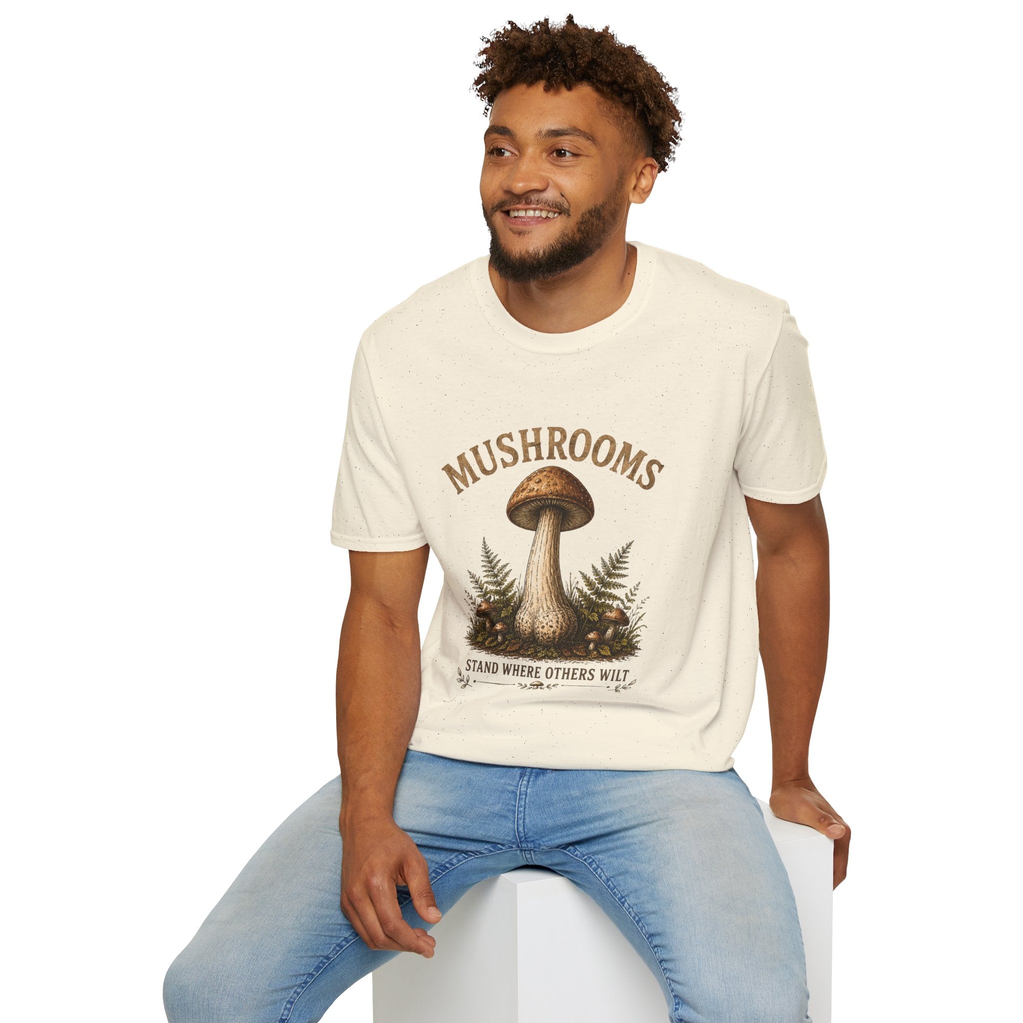 Mushrooms Vintage Graphic T-Shirt — Botanical Fungi Design