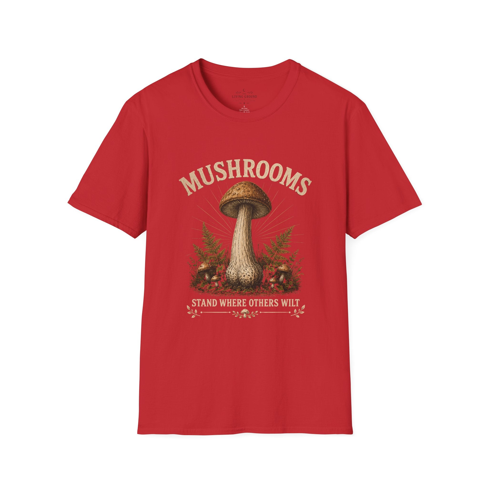 Mushrooms Vintage Graphic T-Shirt — Botanical Fungi Design